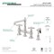 Kingston Brass KS7271AXBS English Country 8" Bridge Kitchen Faucet W/ Sprayer, Chrome KS7271AXBS - alternate 2